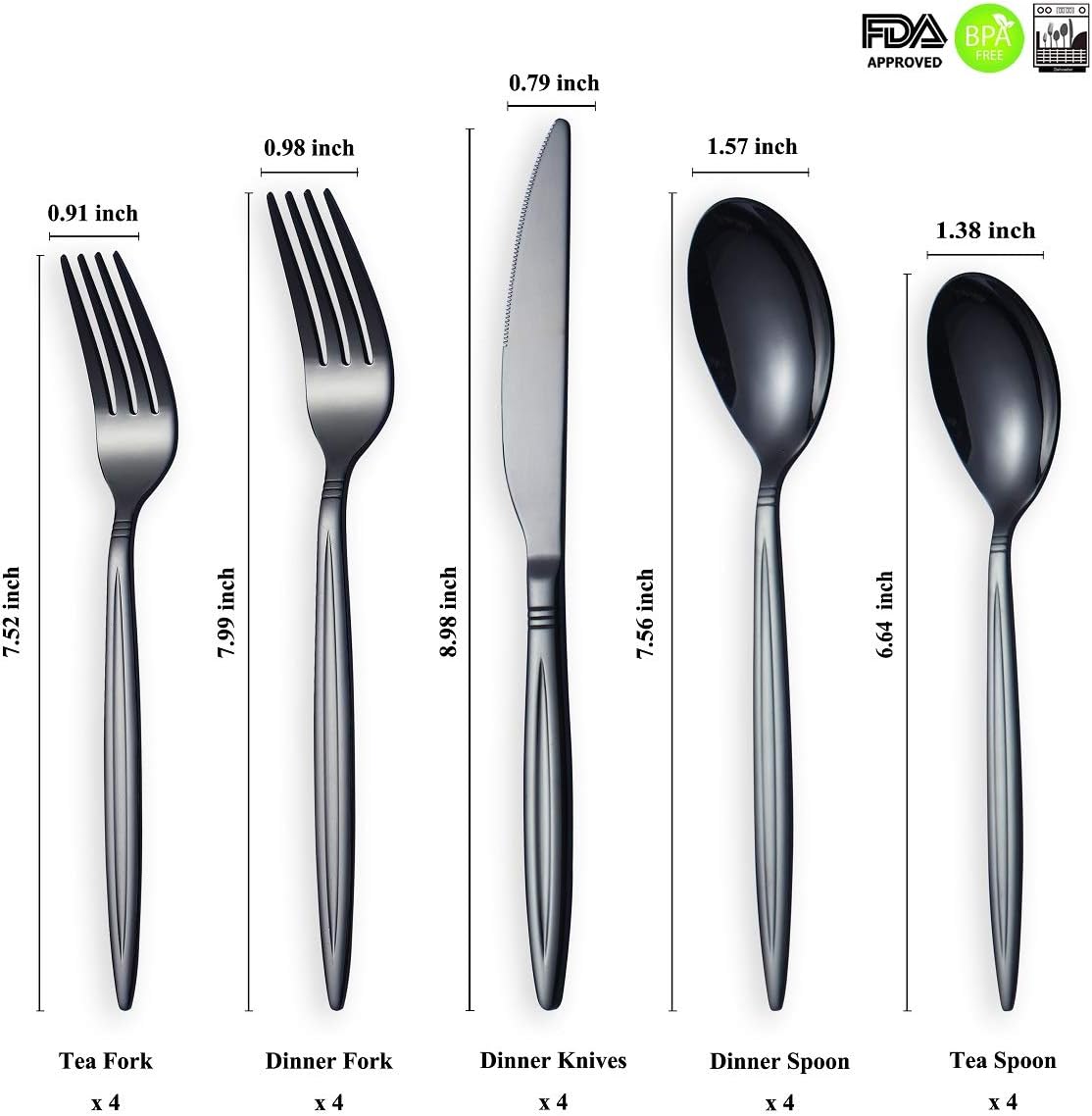 Flatware Set 20 Pieces, Stainless Steel Colorful Silverware Set, Cutlery Set, Utensil Set Flatware Set 20 Pieces, Stainless Steel Colorful Silverware Set, Cutlery Set, Utensil Set
